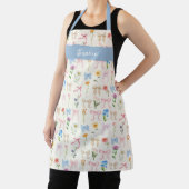 Chic Bow blau Floral Eleganz Muster Backen Schürze (InSitu)