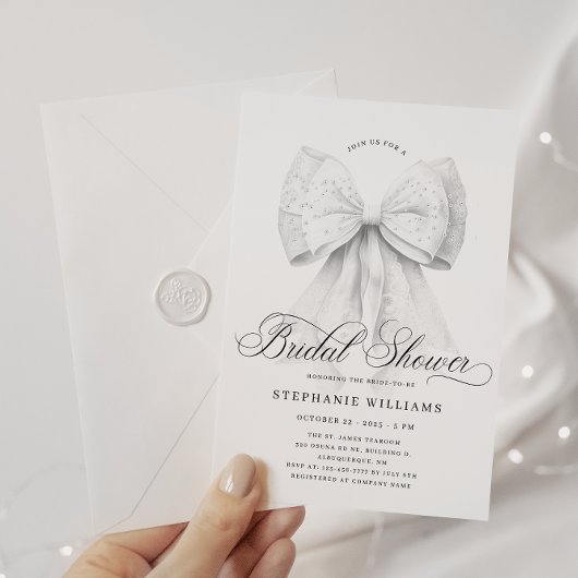 Chic Bow Brautparty Einladung