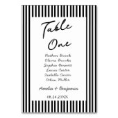 Chic Bow Minimalist Stripe Black White wedding Tischnummer (Rückseite)