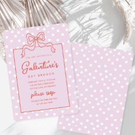 Chic Bow Polka Dot Galentine's Day Brunch Einladung