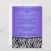 Chic Bowed Zebra Print 5 x 7 Einladung [Lila] (Rückseite)