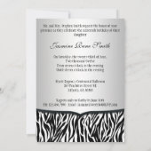 Chic Bowed Zebra Print 5 x 7 Einladung [Silber] (Rückseite)