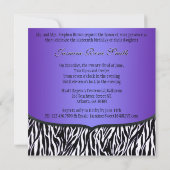 Chic Bowed Zebra Print Invite [Lila] Einladung (Rückseite)