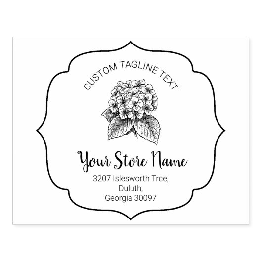 Chic Bracket Frame blühen, elegantes Skript Gummistempel (Prägung)