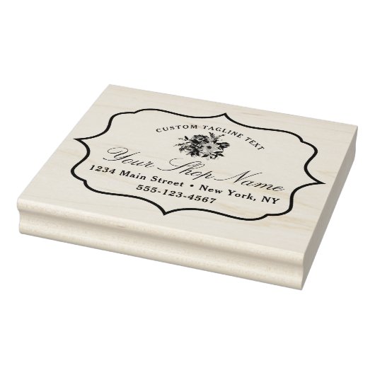 Chic Bracket Frame und elegantes Skript blühen Gummistempel (Stempel)