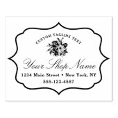 Chic Bracket Frame und elegantes Skript blühen Gummistempel (Prägung)