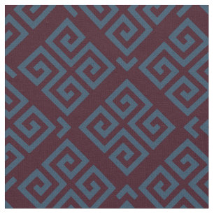 Chic braune aquamarine griechische Hauptgeometrie Stoff