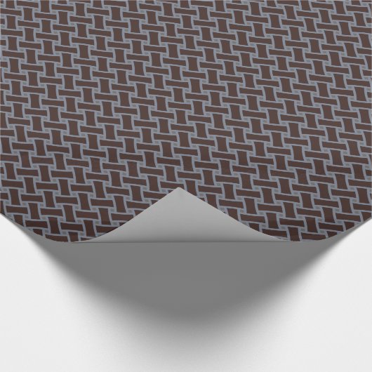 Chic braune, geometrische Hauptmuster monogramm Geschenkpapier (Ecke)