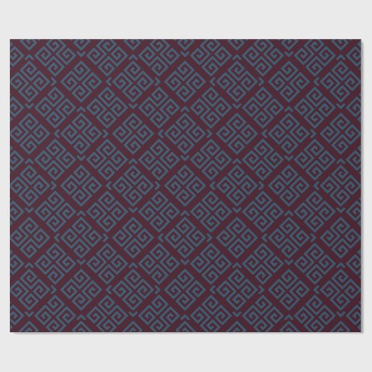 Chic braune, geometrische Hauptmuster monogramm Geschenkpapier (Flach)