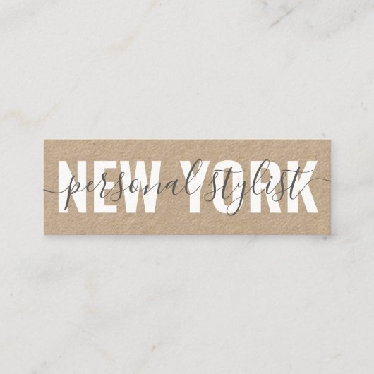 Chic braune Stylist Mini Visitenkarte (Vorderseite)