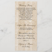 Chic brauner Vogelkäfig, Liebesvögel Hochzeitsprog Programm (Rückseite)