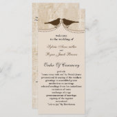 Chic brauner Vogelkäfig, Liebesvögel Hochzeitsprog Programm (Vorne/Hinten)