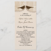 Chic brauner Vogelkäfig, Liebesvögel Hochzeitsprog Programm (Vorderseite)