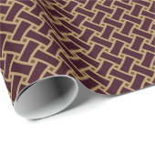 Chic braunes Herringbone-geometrisches Muster, mon Geschenkpapier (Rolleneckpunkt)