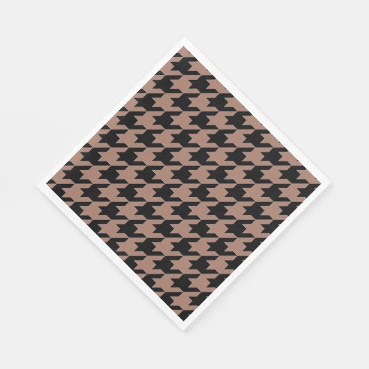 Chic braunes Schwarzes Hahnentrittmuster Serviette (Ecke)