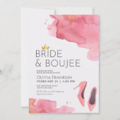 Chic Braut und Boujee Brautparty Einladung (Vorderseite)