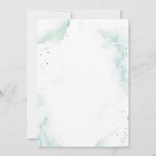 Chic Brautparty/Brunch Blau und Grüne Einladung (Rückseite)