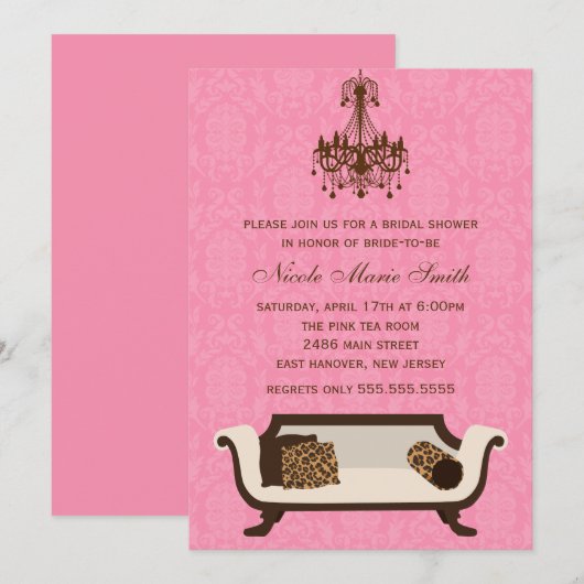 Chic Brautparty Einladung (Vorne/Hinten)