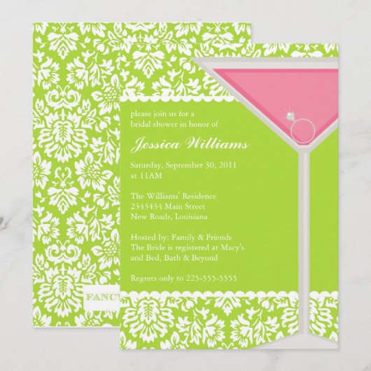 Chic Brautparty Einladung (Vorne/Hinten)