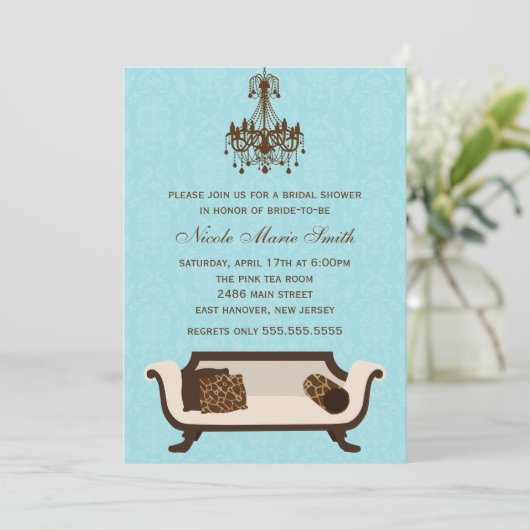 Chic-Brautparty Einladung (Stehend Vorderseite)