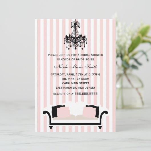 Chic Brautparty Einladung (Stehend Vorderseite)