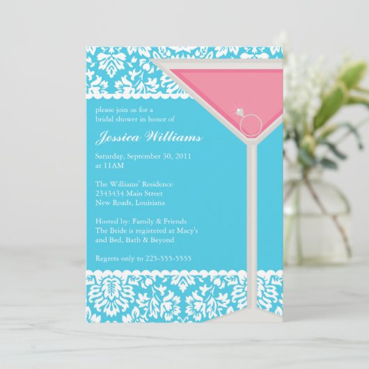 Chic Brautparty Einladung (Stehend Vorderseite)