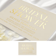 Chic Brautparty Foto Typografie Beige Gold