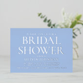 Chic Brautparty Foto Typografie Blue Silver Folieneinladung (Stehend vorne)