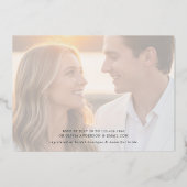 Chic Brautparty Foto Typografie Blue Silver Folieneinladung (Rückseite)