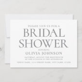 Chic Brautparty Foto Typografie Grau Weiß Einladung (Vorderseite)