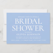 Chic Brautparty Foto Typografie Wedding Blue Einladung (Vorderseite)