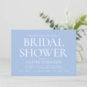 Chic Brautparty Foto Typografie Wedding Blue Einladung (Stehend Vorderseite)