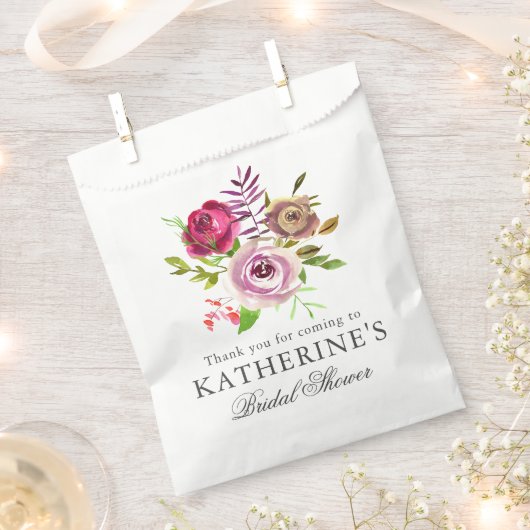 Chic Brautparty Fuchsia Pink Blütencreme Geschenktütchen (Ausgeschnitten)