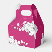 Chic Brautparty Magenta Weiße Blume Geschenkschachtel (Rückseite)
