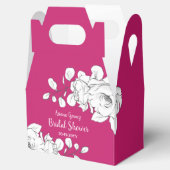 Chic Brautparty Magenta Weiße Blume Geschenkschachtel (Geöffnet)