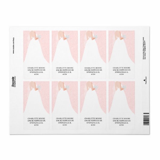 Chic Brautparty Rosa Rücksendeadresse (Vorne)