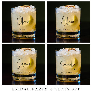 Chic Brautparty Script Monogram Wedding Whiskyglas