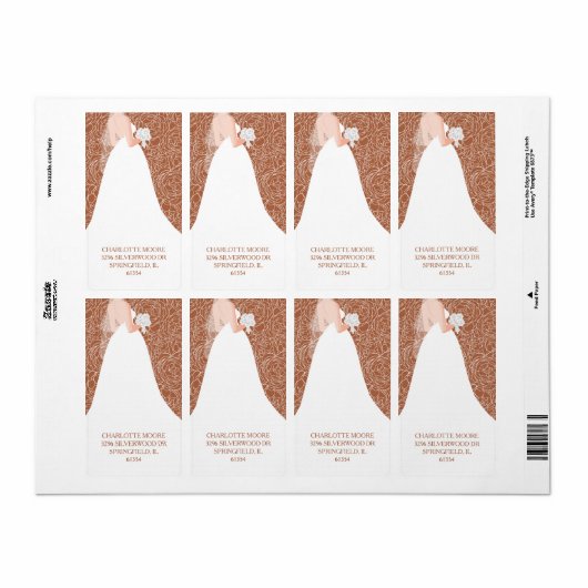 Chic Brautparty Terracotta Rücksendeadresse (Vorne)