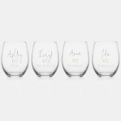 Chic Brautparty Weinglas Ohne Stiel (Vorderseite)