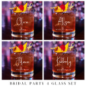 Chic Brautparty White Script Monogram Wedding Whiskyglas