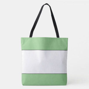 Chic breite umrandete weiße hellgrüne Randstreifen Tasche