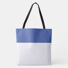 Chic breiter Summer Blue Top Edge Streifen auf Wei Tasche