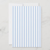 Chic Bridal Shower Modern Script Blue Stripes Einladung (Rückseite)