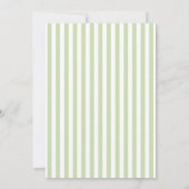 Chic Bridal Shower Modern Script Green Stripes Einladung (Rückseite)
