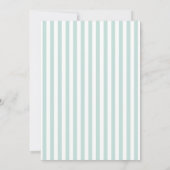 Chic Bridal Shower Modern Script Teal Stripes Einladung (Rückseite)