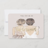 Chic Bride & Bridesmaid, Bridesmaid Card Einladung (Vorderseite)
