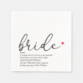 Chic Bride Definition, Brautparty Script Spaß Serviette (Vorderseite)