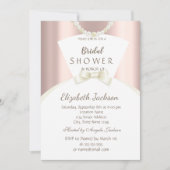 Chic Bride Dress Rose Gold Brautparty Einladung (Vorderseite)