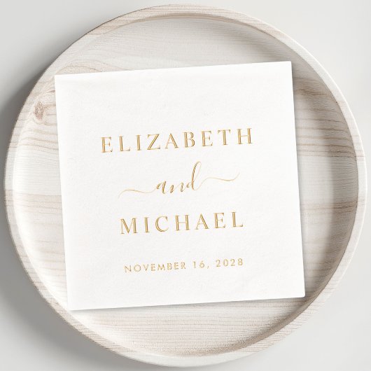 Chic Bride Groom Monogram Wedding Servietten Mit Folie
