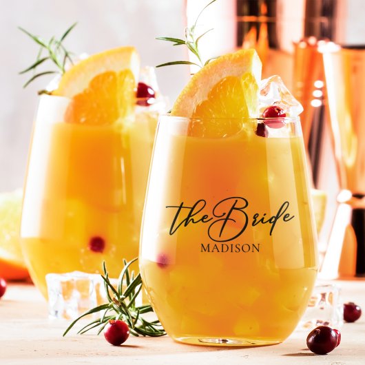 Chic Bride individualisierbarer Junggeselinnen-Abs Weinglas Ohne Stiel